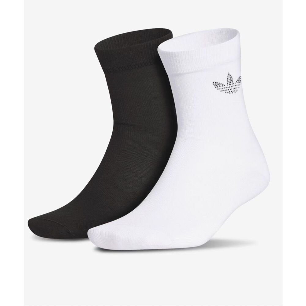 Adidas Originals Rhinestone High Quarter Socks 2 Pack NWT Unisex Medium 5-10